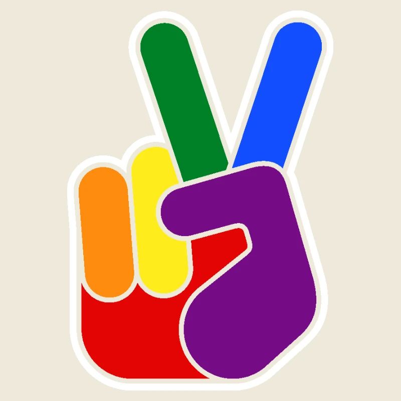 Rainbow Vsign Handdesign