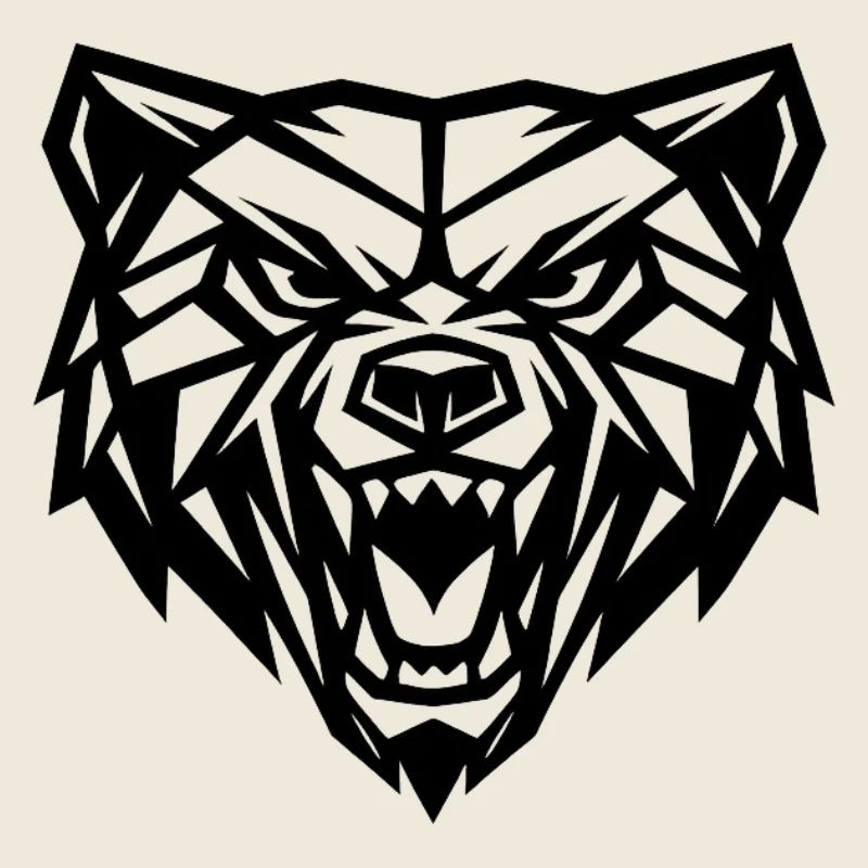 Grizzlybär im geometrischen Stil