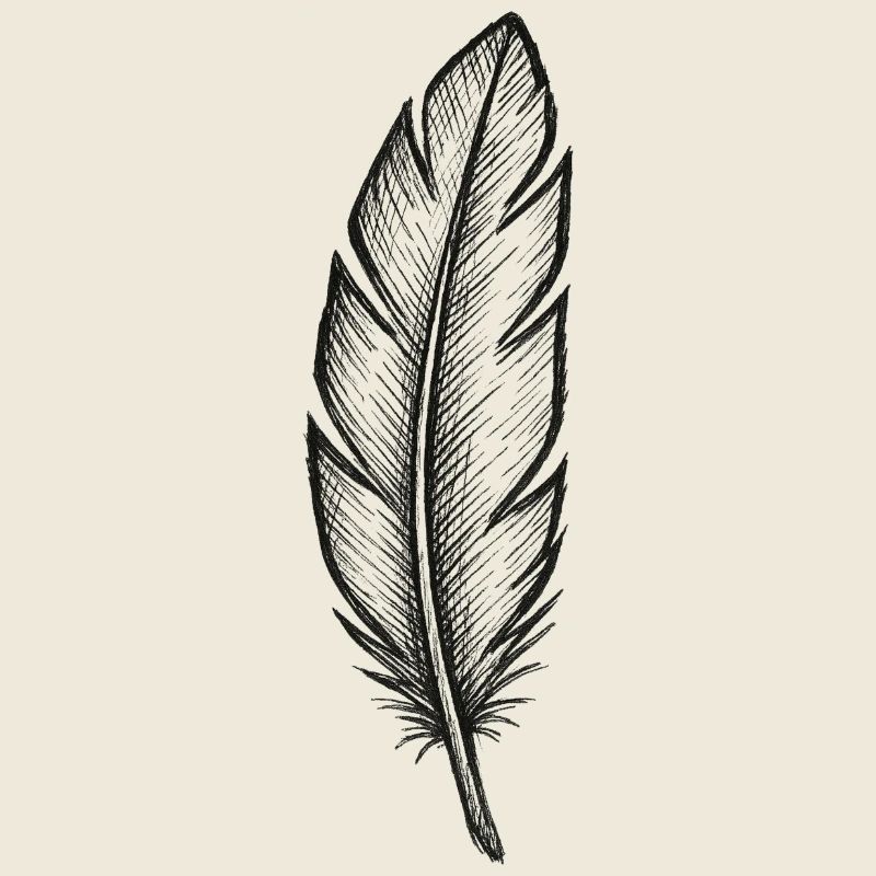 Black glitter feather with texture