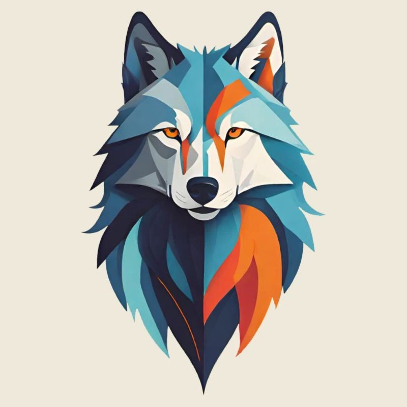 Wolf face abstract