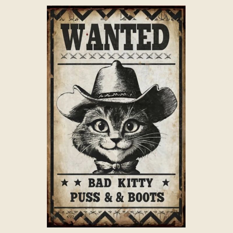 Affiche poster bad cat wanted vintage
