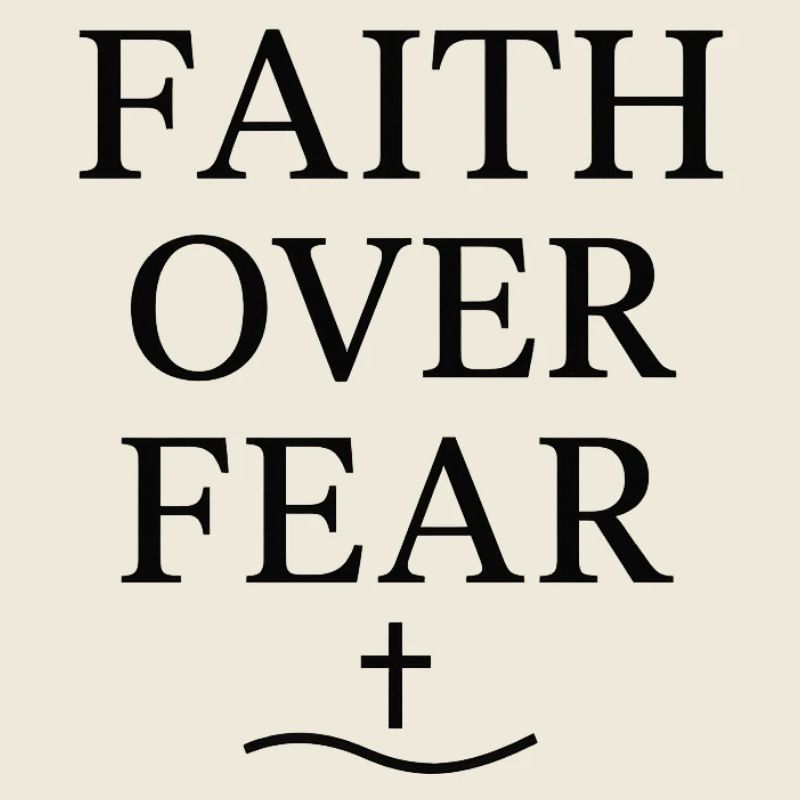 Glaube über Angst Typografie Druck