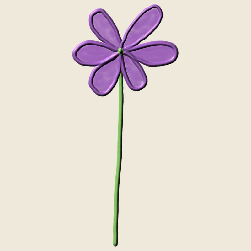 Purple Flower with Gentle Gradient