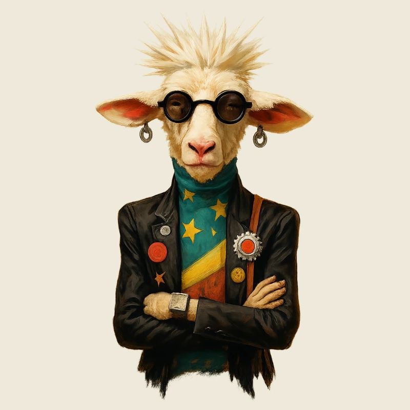 Icône du mouton dans un style rétro