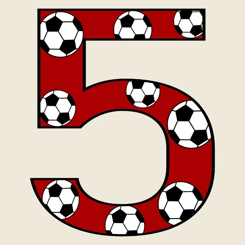 5. Geburtstag Fußball rot