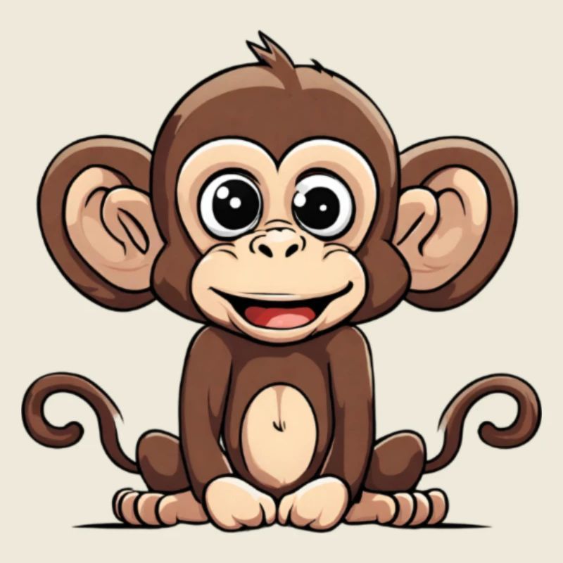 dessin animé singe design mignon