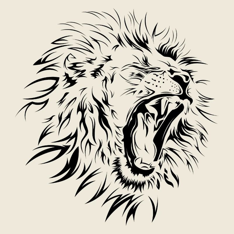 brüllender Löwe Portrait Symbol Illustration icon