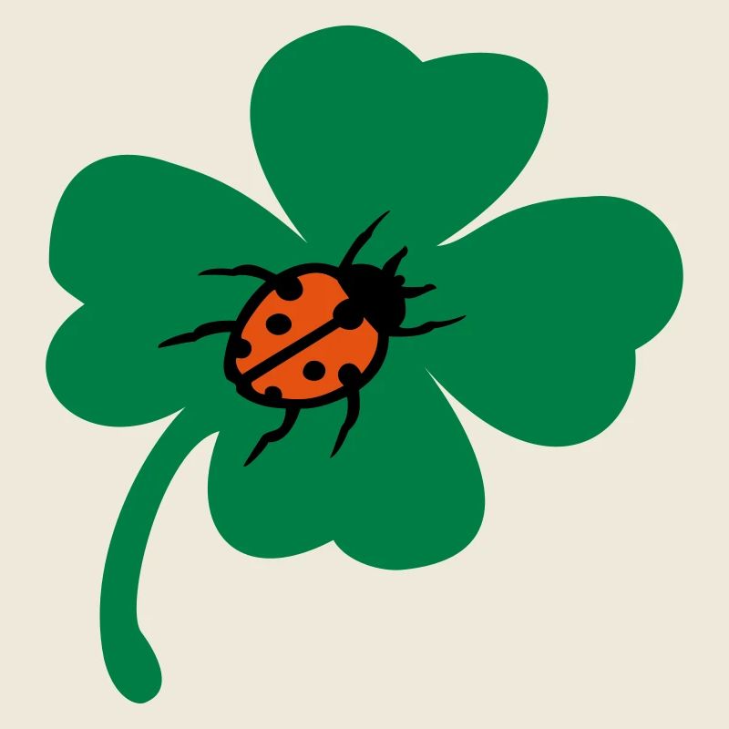 Coccinelle à feuilles de trèfle chanceuse