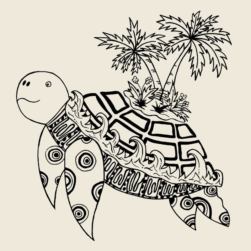 Turtle with island on its back