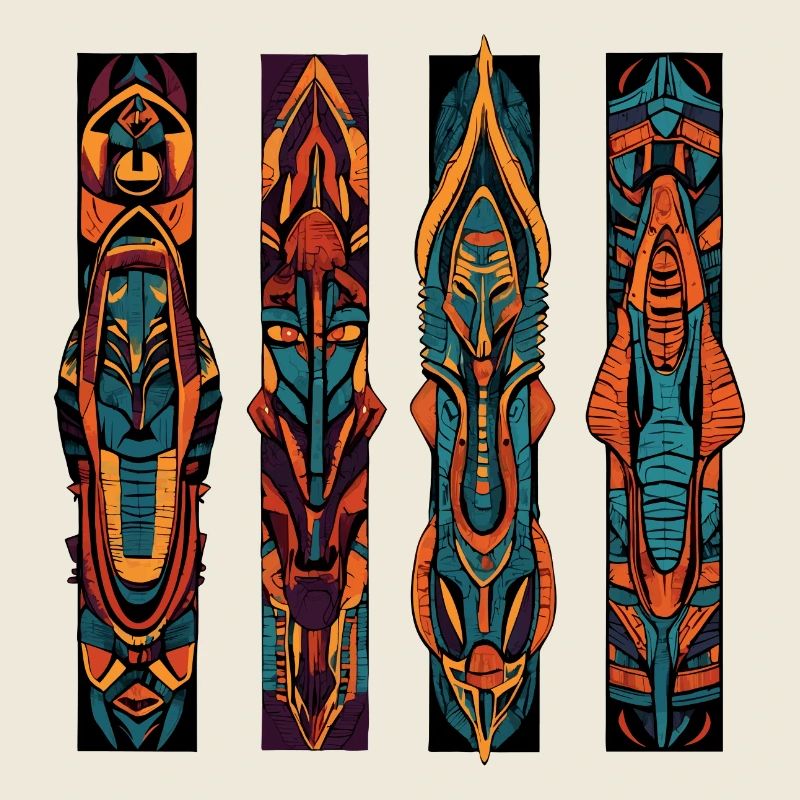 Carved Columns Incas and Aztecs