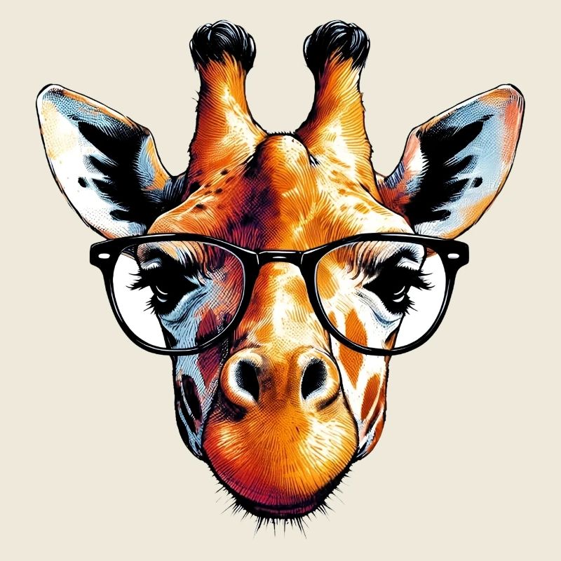 Giraffe mit Brille