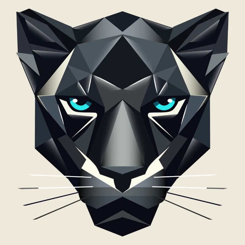 Geometrischer schwarzer Panther–Kraft und Eleganz