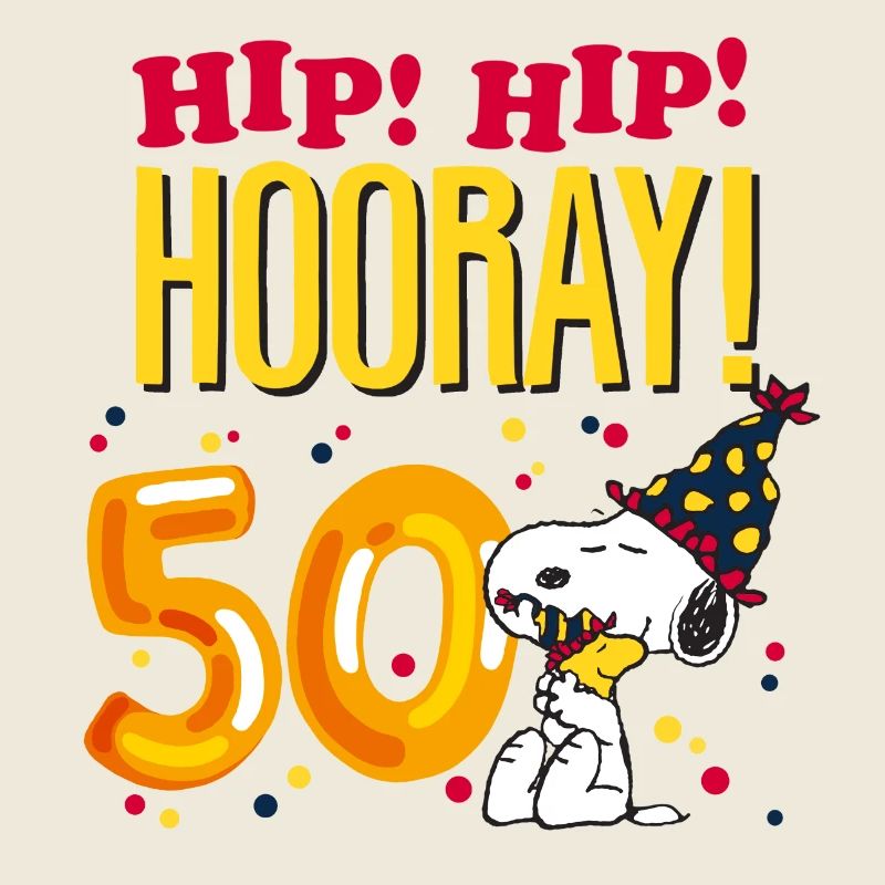 Peanuts 50 Jahre Geburtstagsdesign Mit Spruch