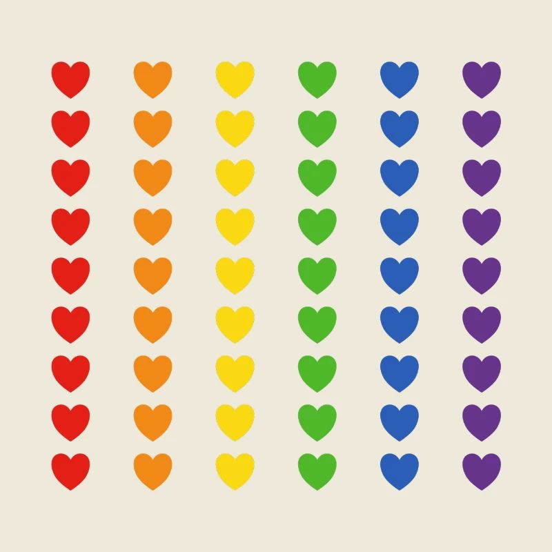 Rainbow Flag Hearts