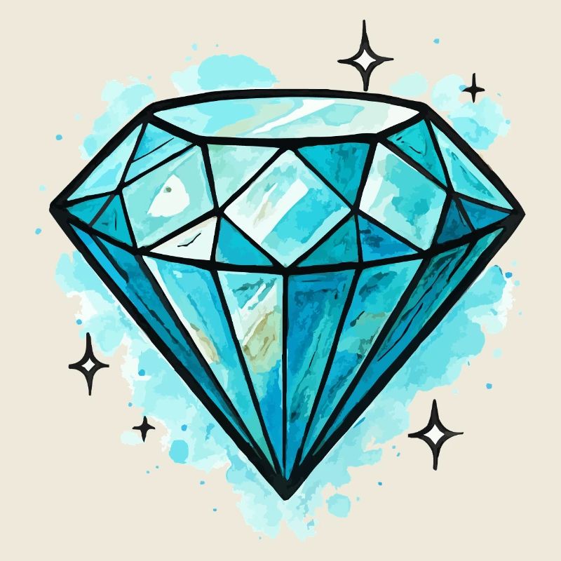 Blauer Diamant Kristall Illustration