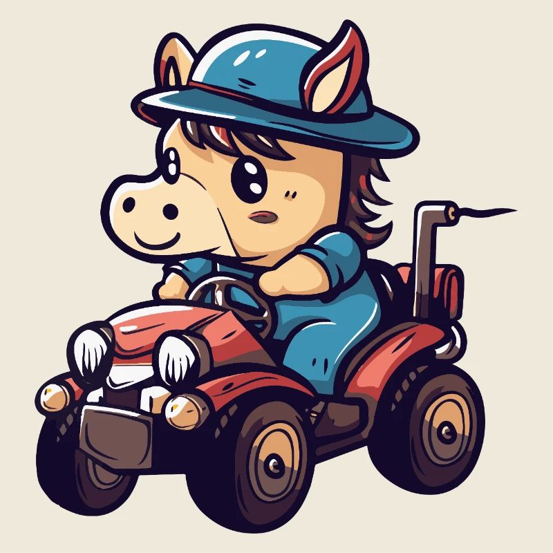 Horse Tractor Farmer