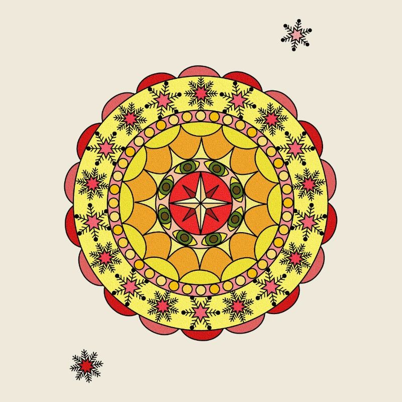 Mandala Sun Star Circle Design