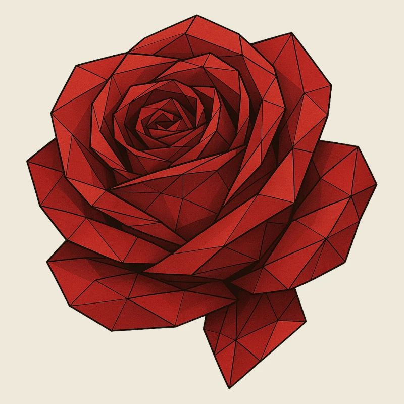 Geometrische Rote Rose