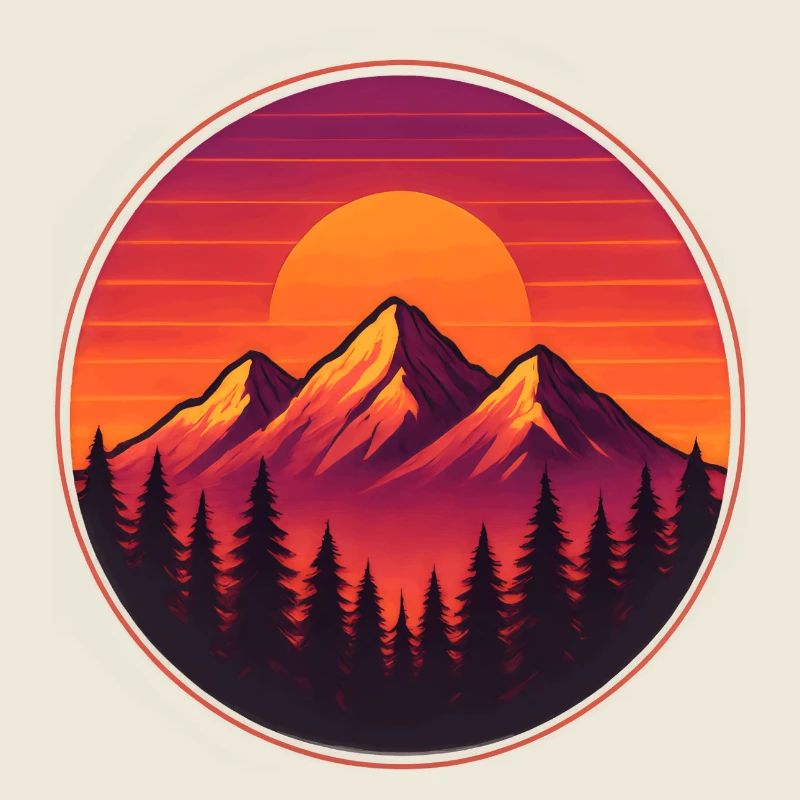 Sunset Ridge Circle Mountain Pines t-shirt