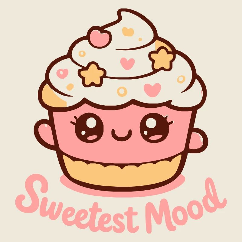 Süßes Cupcake-Motiv mit Herzen