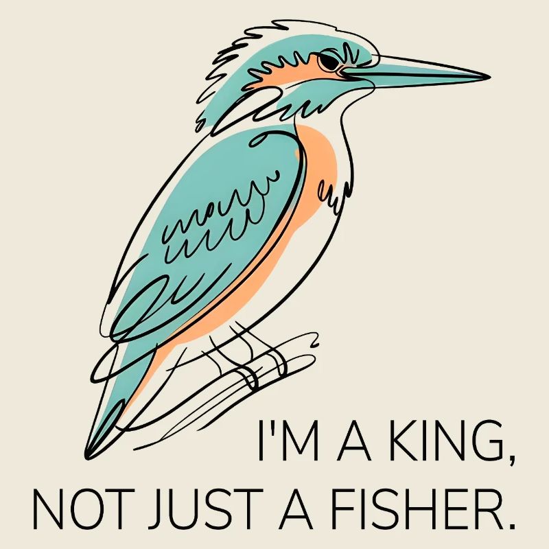 Je suis un roi – Kingfisher jeu de mots Design