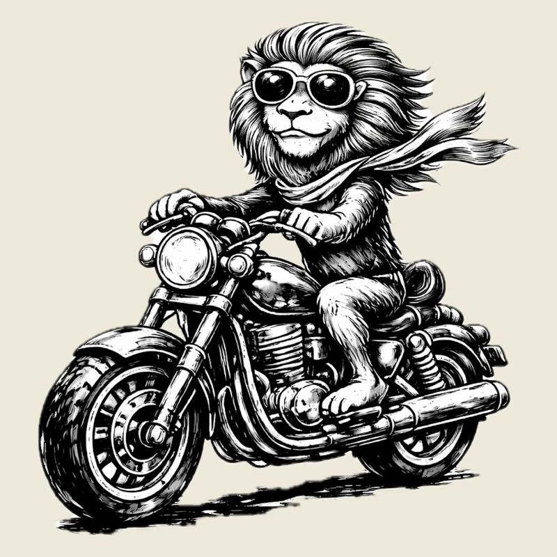 Affe auf Motorrad Schal