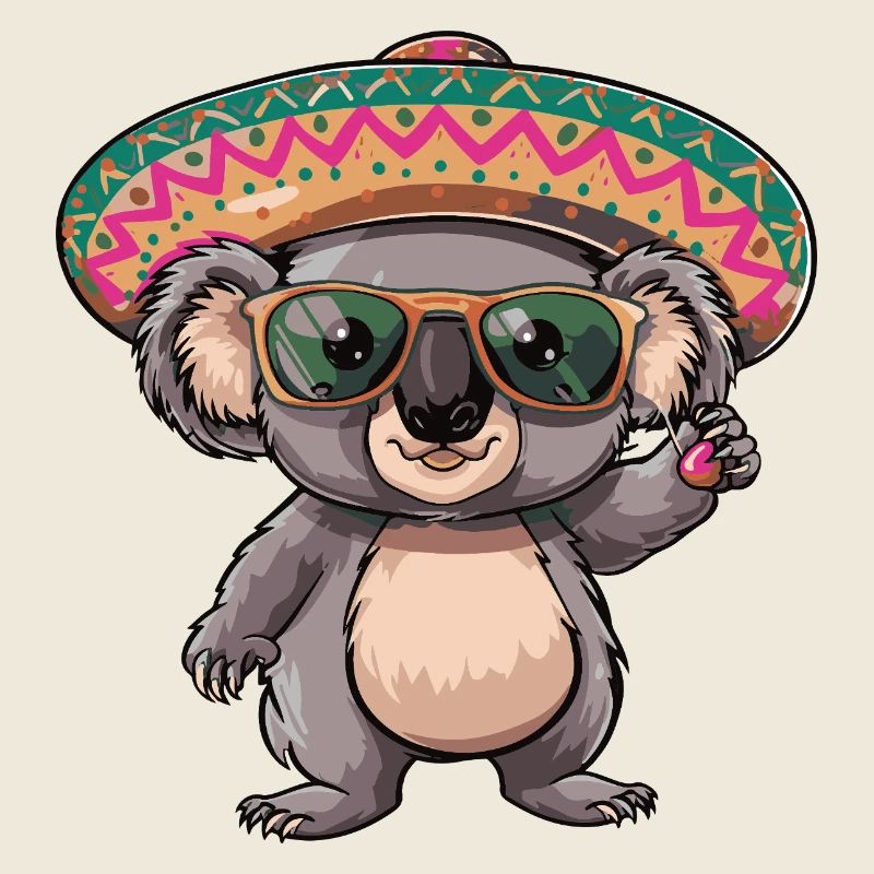 Koala Comic Funny Sombrero