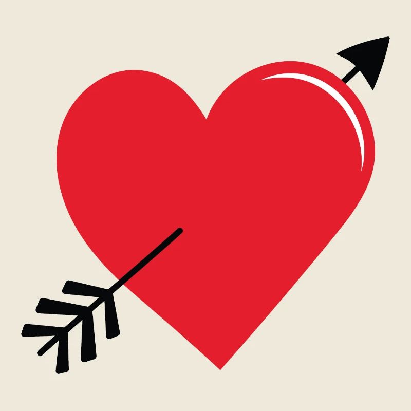 Coeur d’amour rouge avec flèche