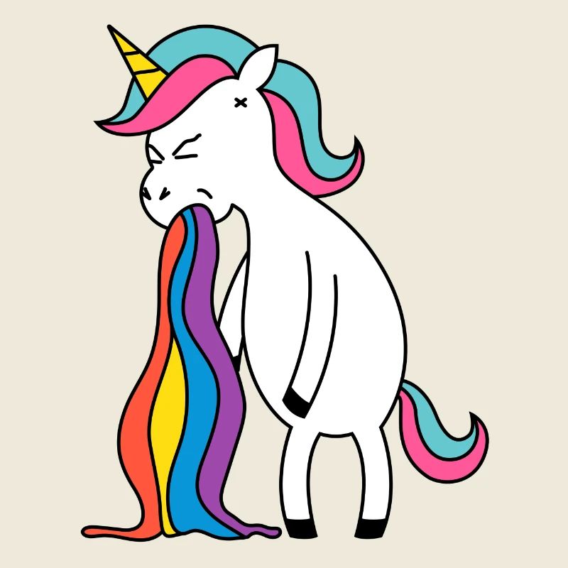 Licorne arc-en-Puke. Non Bock Lustlos suffocation