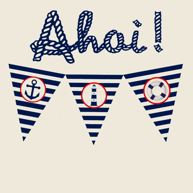 Ahoi, mer, maritime, drapeau