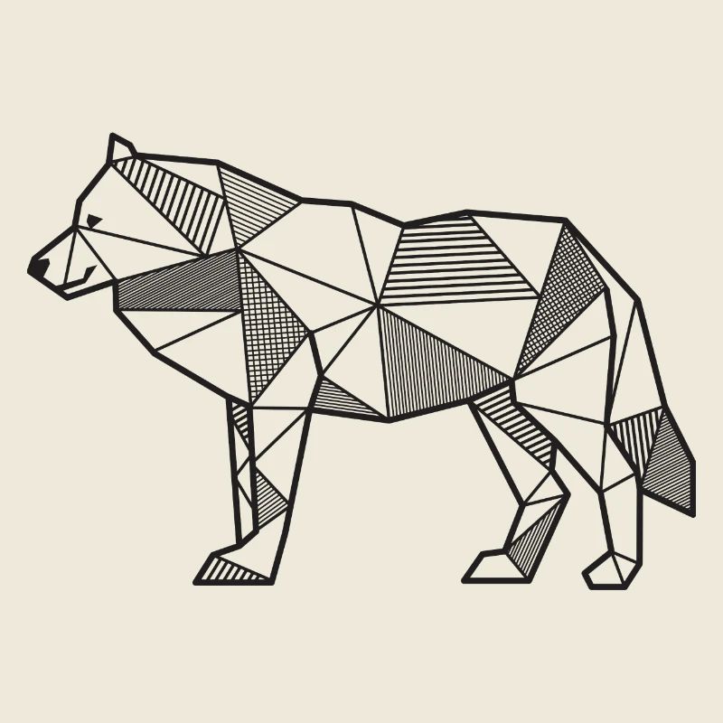 Wolf geometrisch Geschenk idee Tier Wildnis Linien
