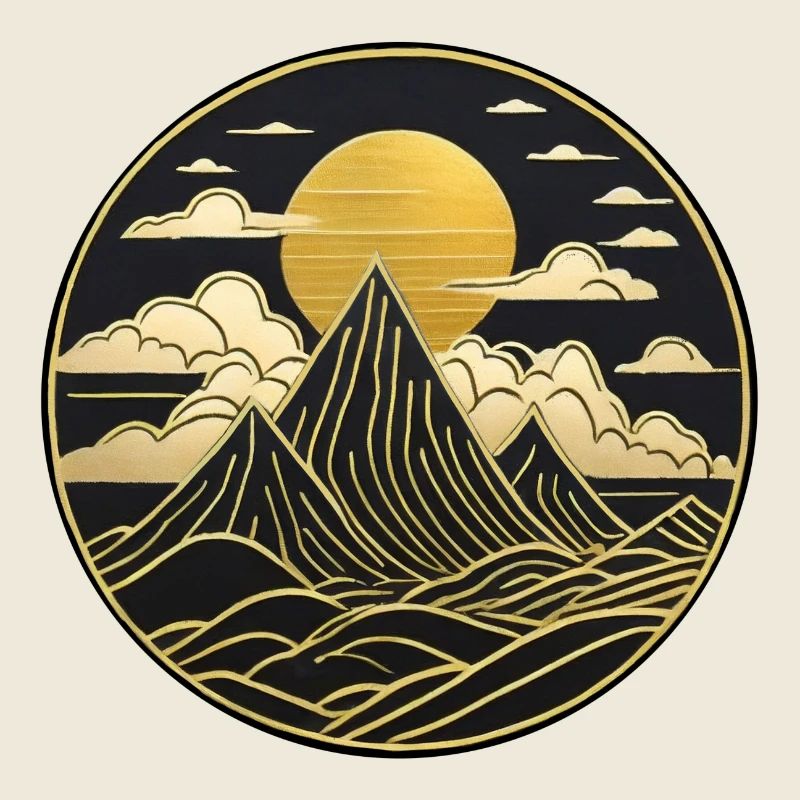 Landschaft im chinesischen Stil, Logo der orientalischen Landschaft