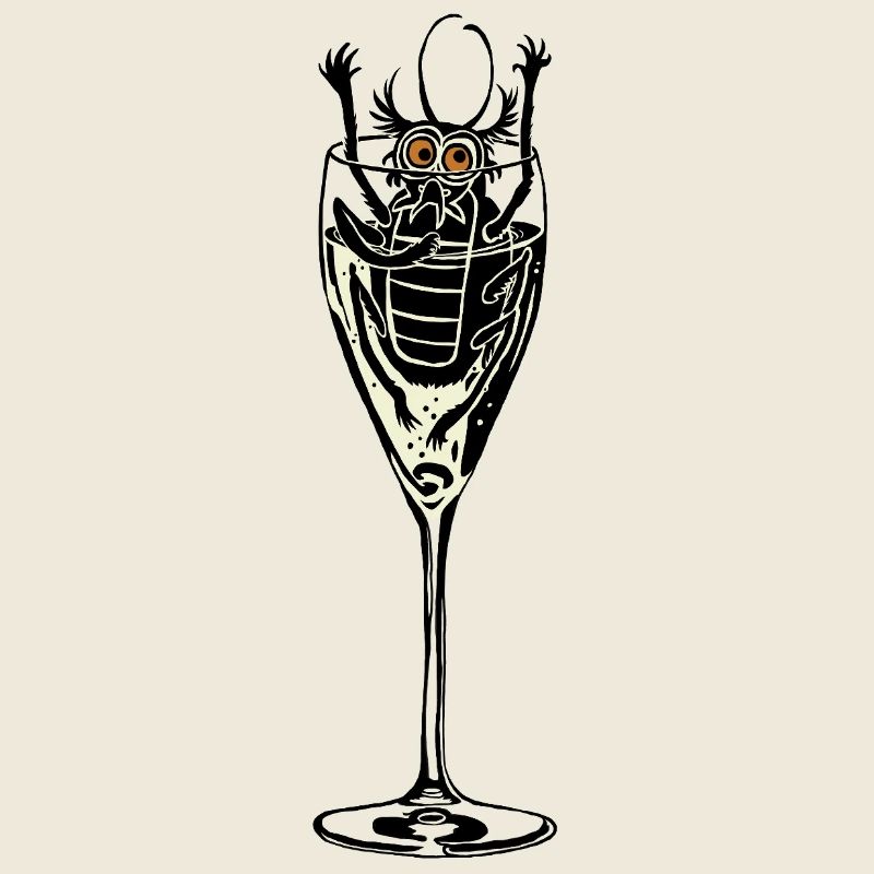 Insecte dans le vin mousseux