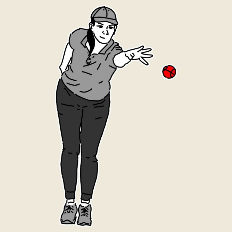 Petanque player Left-handed