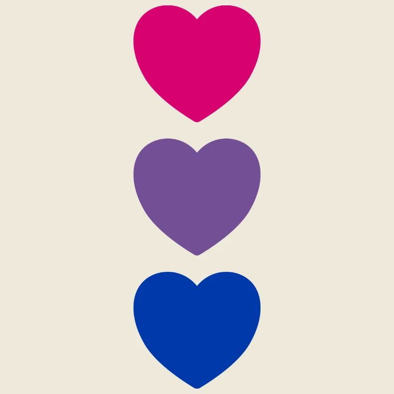 Coeurs Bi Drapeau Couleurs Fierté Subtile