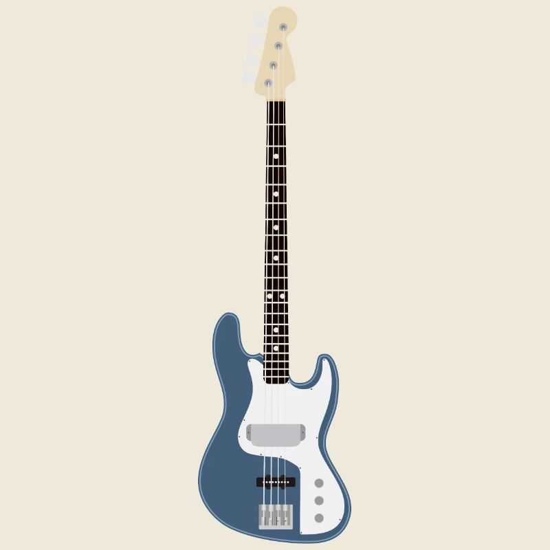 Guitare basse bleue
