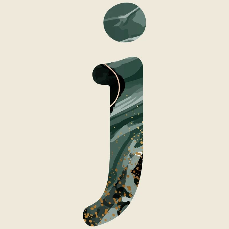 Green marbled letter j