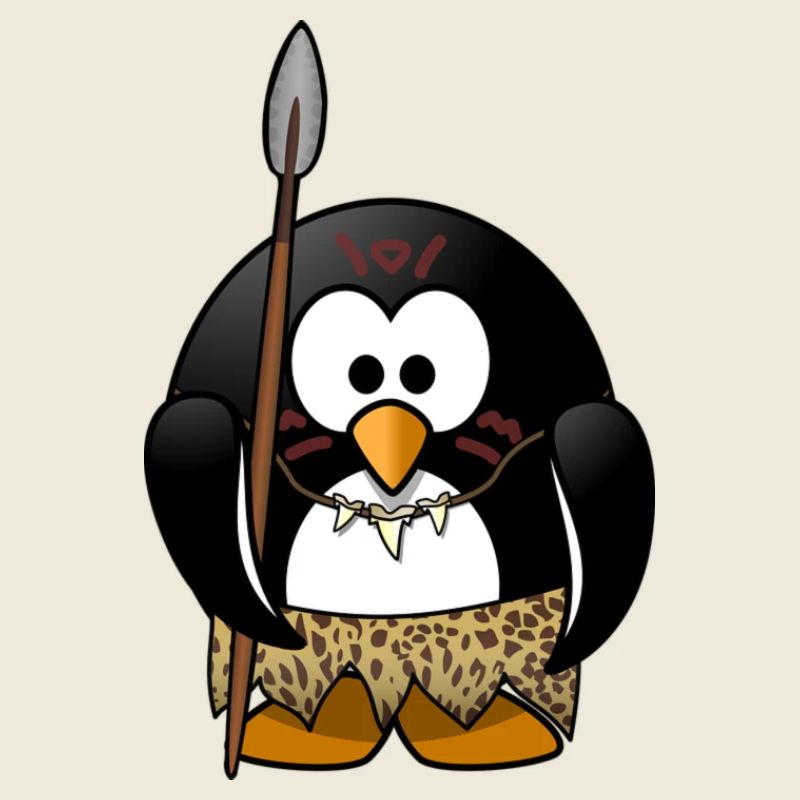 Ureinwohner Pinguin in der Steinzeit
