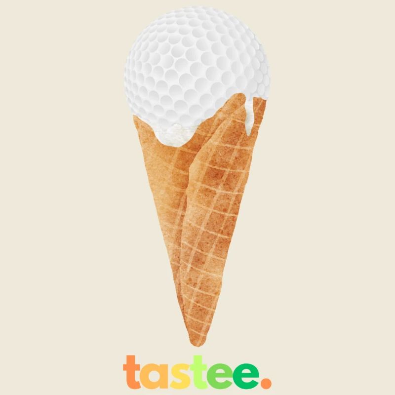 Golfball in Eiswaffel - bunt - Play Golf Be Happy