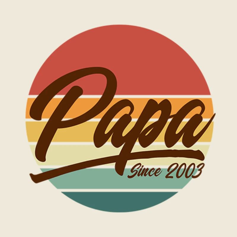 Papa seit 2003 Retro Vintage Sunset Vaterschaft