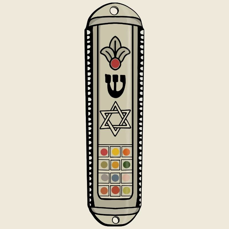 Silberner Mezuzah-Stern des Davids Jüdische Kunst