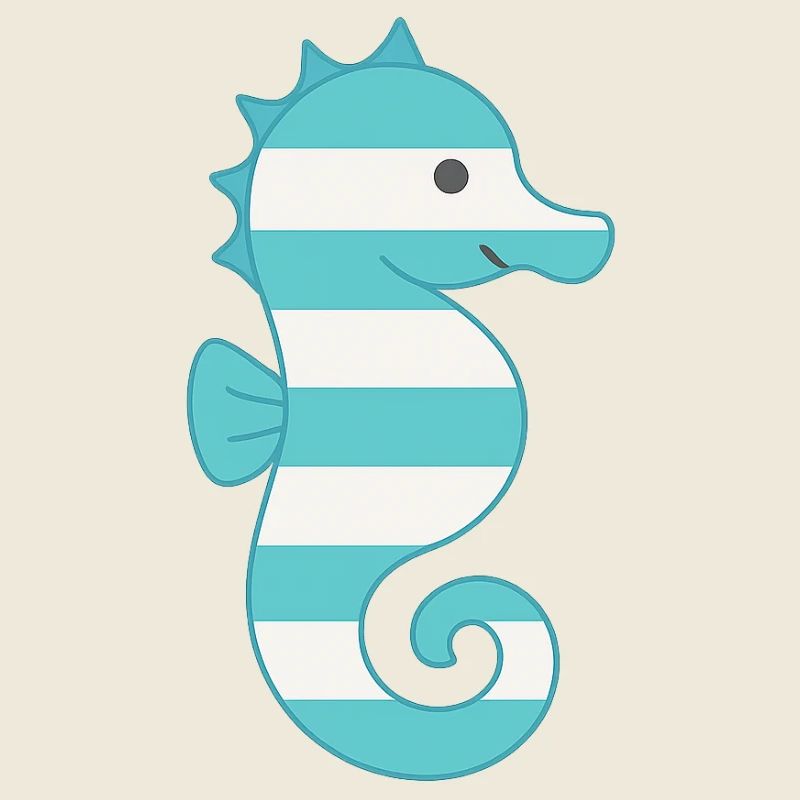 Hippocampe turquoise rayé