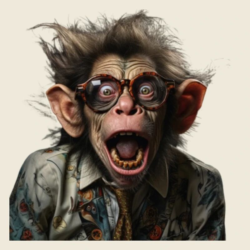 crazy professor monkey