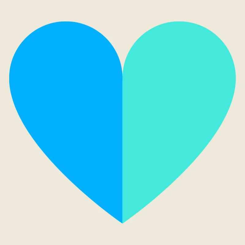 Two-tone heart blue-turquoise