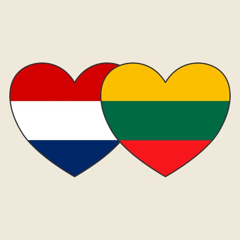 Holland Lithuania Flag Heart
