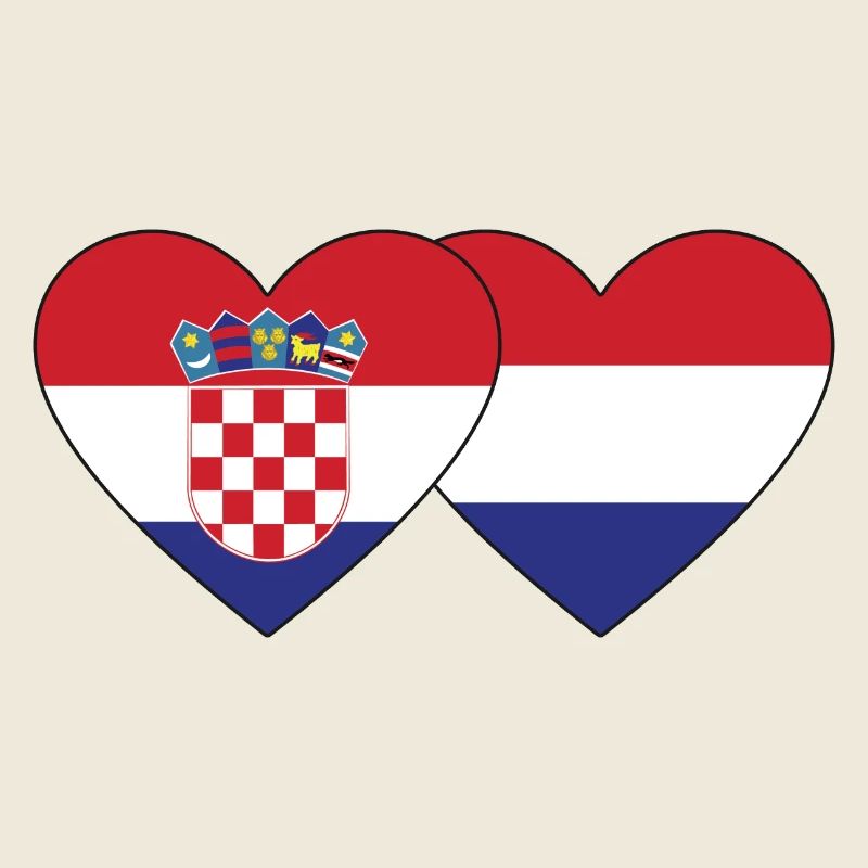 Croatia Holland Flag Heart