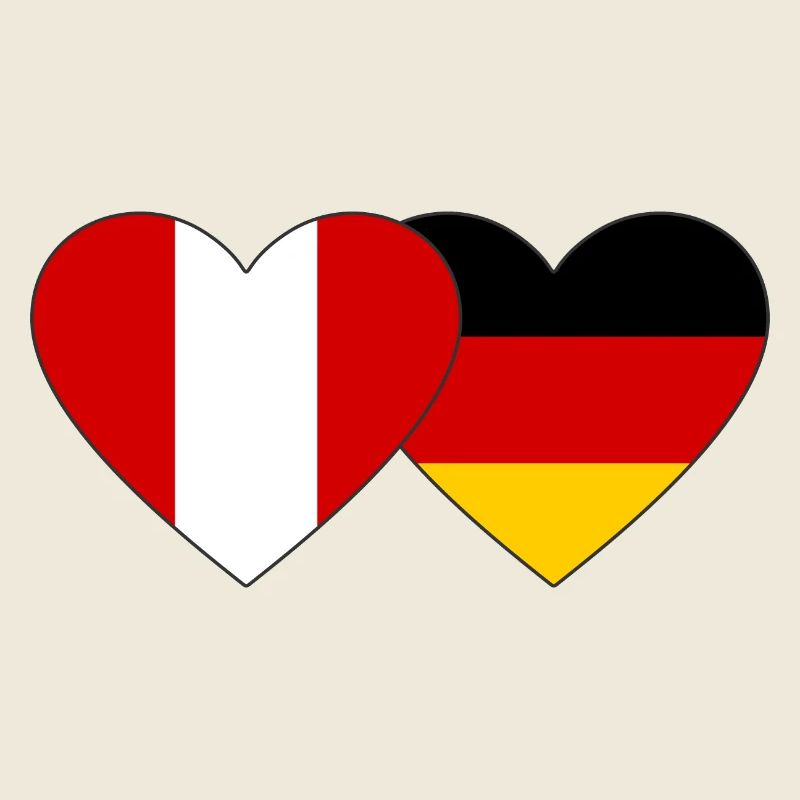 Peru Deutschland Herz Flagge