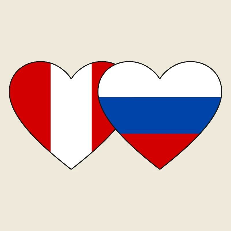 Pérou Russie Drapeau du cœur