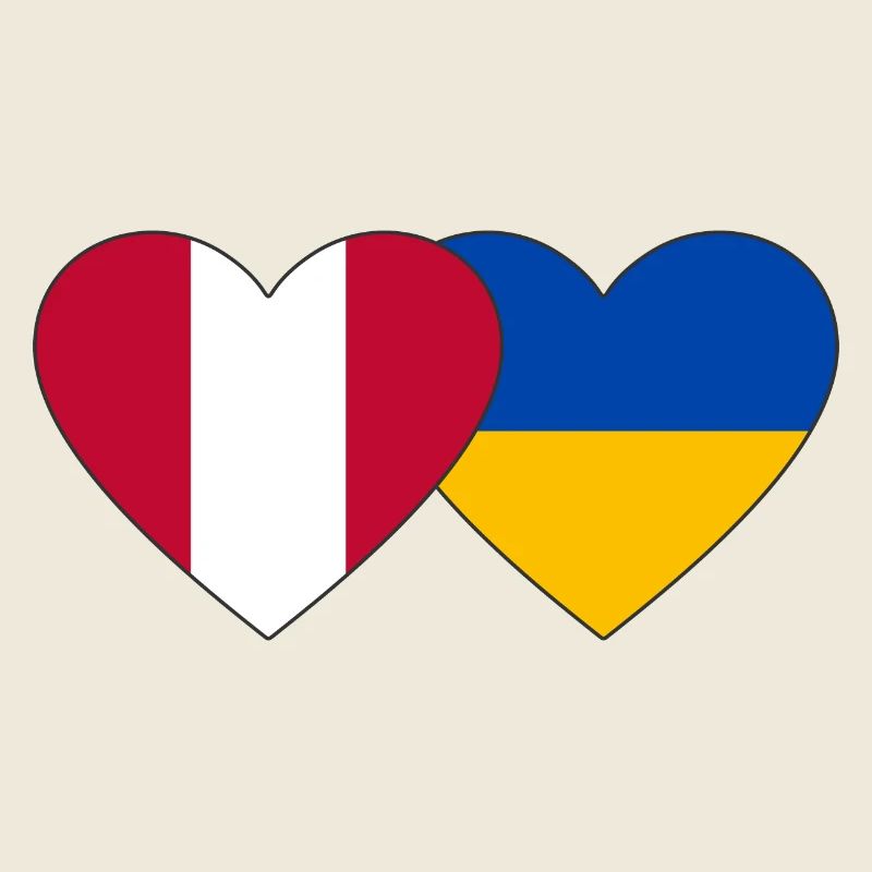 Peru Ukraine Herz Flagge