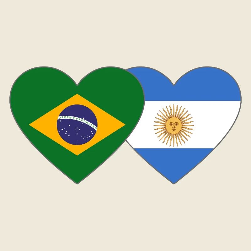 Brésil Argentine Drapeau Coeur